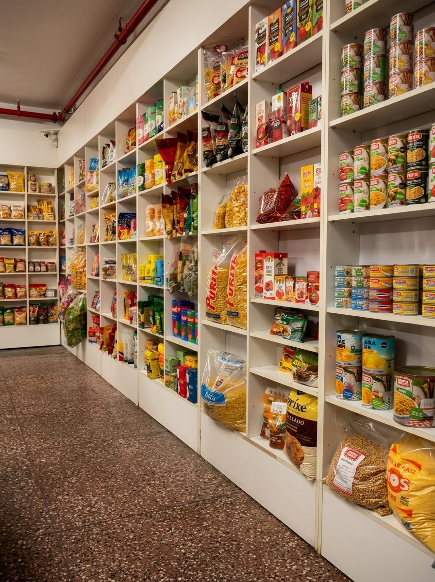 Góndola de comestibles por mayor de VIAZZO: conservas, fideos, arroz y más